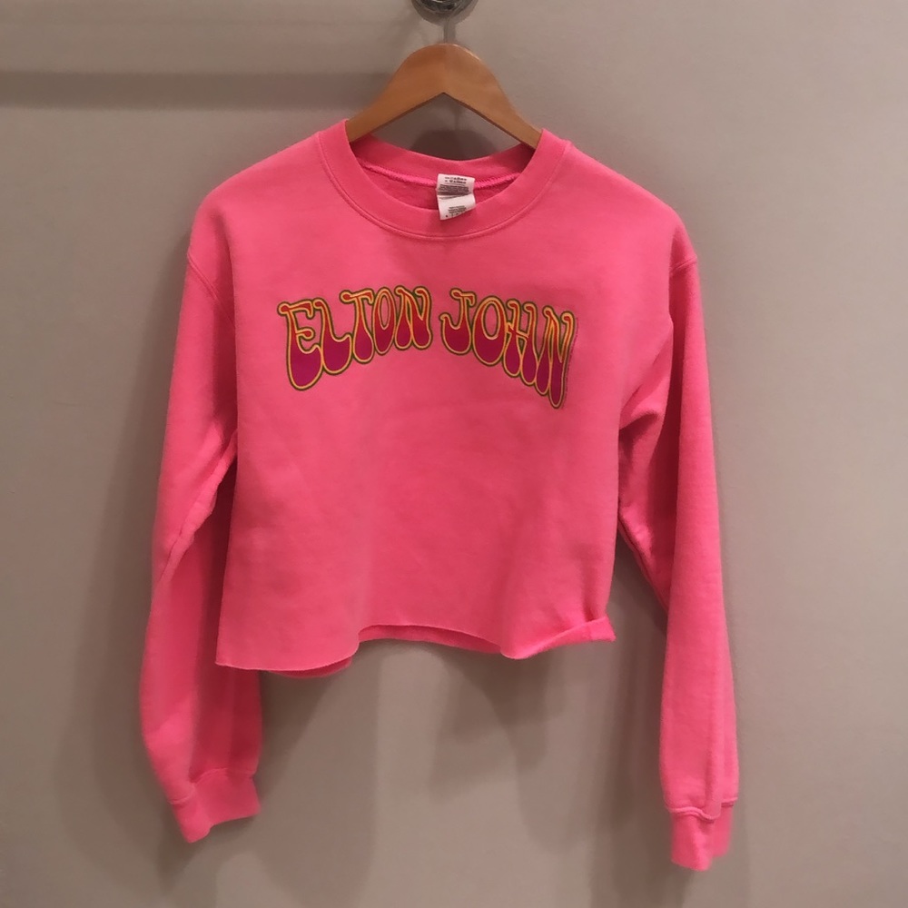 ELTON JOHN RETRO NEW SWEATSHIRT CROPPED